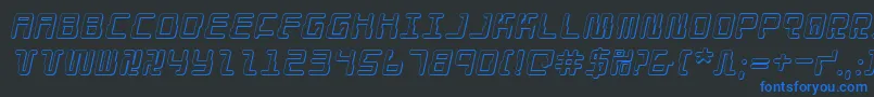 Czcionka Droidlover3Di – niebieskie czcionki na czarnym tle