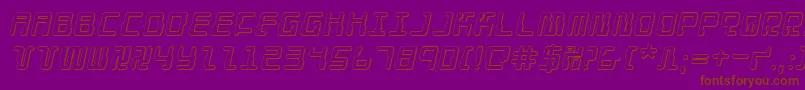 Droidlover3Di-Schriftart – Braune Schriften auf violettem Hintergrund
