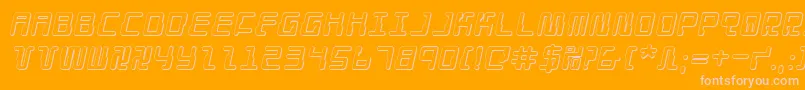 Droidlover3Di-Schriftart – Rosa Schriften auf orangefarbenem Hintergrund