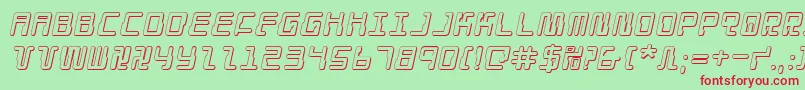 Droidlover3Di Font – Red Fonts on Green Background