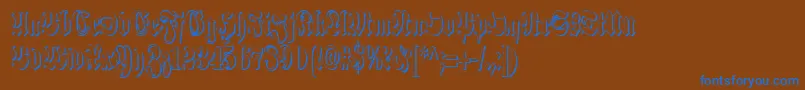 SchmalfetteFrakturSchattiert Font – Blue Fonts on Brown Background