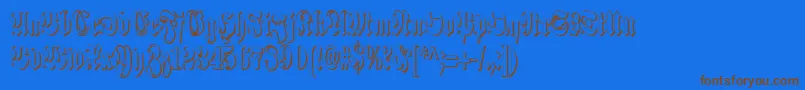 SchmalfetteFrakturSchattiert Font – Brown Fonts on Blue Background