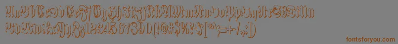 Шрифт SchmalfetteFrakturSchattiert – коричневые шрифты на сером фоне