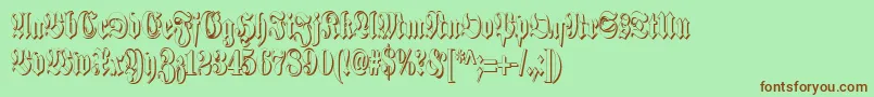 SchmalfetteFrakturSchattiert Font – Brown Fonts on Green Background