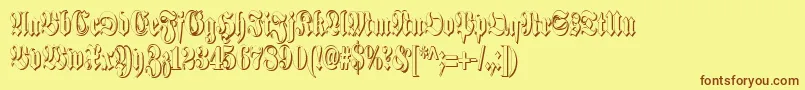 SchmalfetteFrakturSchattiert Font – Brown Fonts on Yellow Background