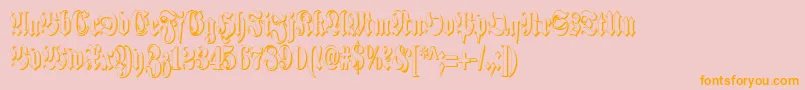 SchmalfetteFrakturSchattiert Font – Orange Fonts on Pink Background