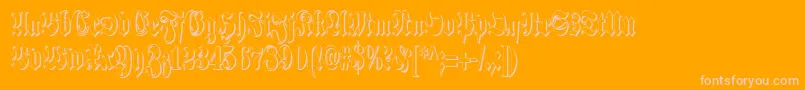 SchmalfetteFrakturSchattiert-Schriftart – Rosa Schriften auf orangefarbenem Hintergrund