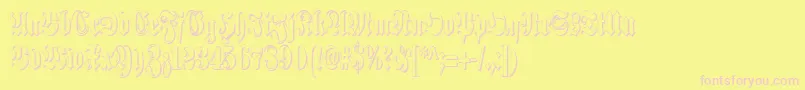 SchmalfetteFrakturSchattiert Font – Pink Fonts on Yellow Background