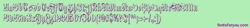 SchmalfetteFrakturSchattiert Font – Purple Fonts on Green Background