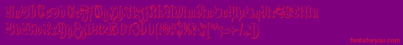 SchmalfetteFrakturSchattiert Font – Red Fonts on Purple Background