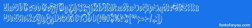 SchmalfetteFrakturSchattiert Font – White Fonts on Blue Background