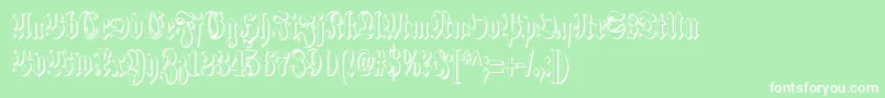 SchmalfetteFrakturSchattiert Font – White Fonts on Green Background