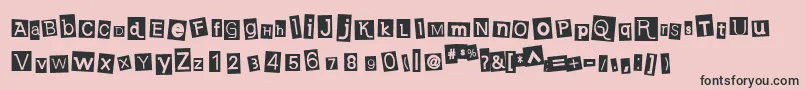 Earwigfa-Schriftart – Schwarze Schriften auf rosa Hintergrund