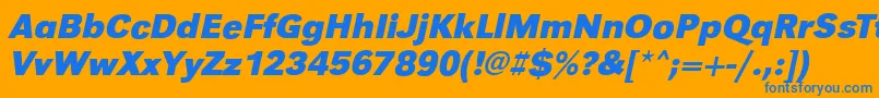 GroteskstdBoldItalic Font – Blue Fonts on Orange Background