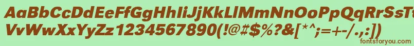 Шрифт GroteskstdBoldItalic – коричневые шрифты на зелёном фоне