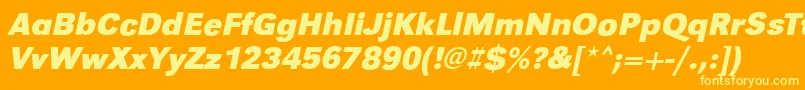 GroteskstdBoldItalic Font – Yellow Fonts on Orange Background