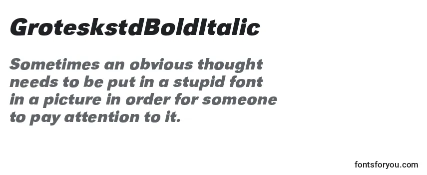 Review of the GroteskstdBoldItalic Font