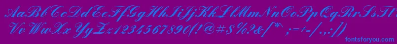 QuadrillescriptsskBold Font – Blue Fonts on Purple Background