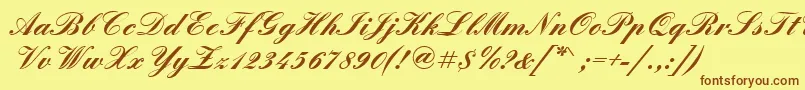 QuadrillescriptsskBold Font – Brown Fonts on Yellow Background