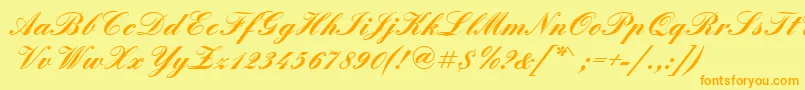 QuadrillescriptsskBold Font – Orange Fonts on Yellow Background