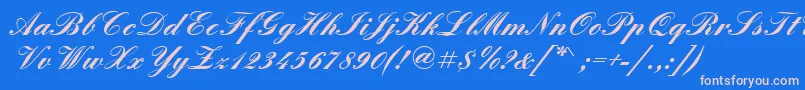 QuadrillescriptsskBold Font – Pink Fonts on Blue Background