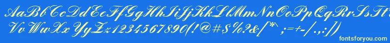 QuadrillescriptsskBold Font – Yellow Fonts on Blue Background