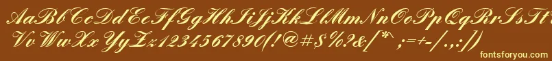 QuadrillescriptsskBold Font – Yellow Fonts on Brown Background