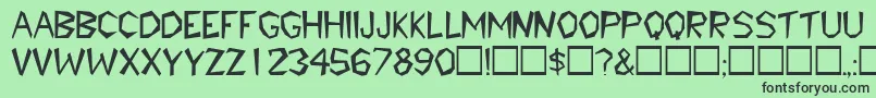 TribaldisplaycapssskRegular Font – Black Fonts on Green Background