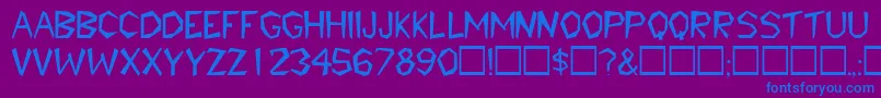 フォントTribaldisplaycapssskRegular – 紫色の背景に青い文字