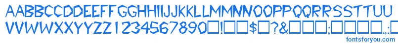 Шрифт TribaldisplaycapssskRegular – синие шрифты на белом фоне