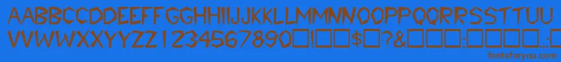 TribaldisplaycapssskRegular Font – Brown Fonts on Blue Background