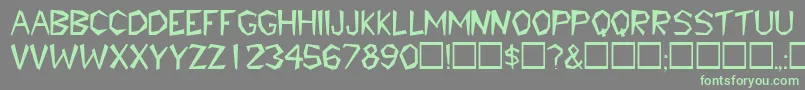 Шрифт TribaldisplaycapssskRegular – зелёные шрифты на сером фоне