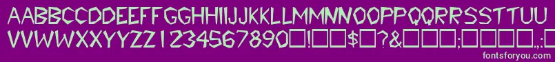 TribaldisplaycapssskRegular-fontti – vihreät fontit violetilla taustalla