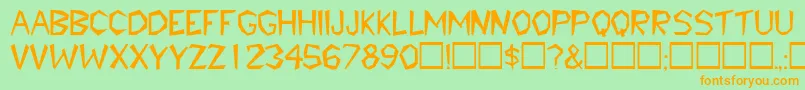 TribaldisplaycapssskRegular Font – Orange Fonts on Green Background