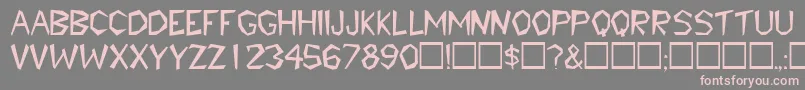 フォントTribaldisplaycapssskRegular – 灰色の背景にピンクのフォント