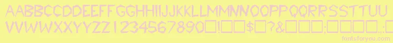 TribaldisplaycapssskRegular Font – Pink Fonts on Yellow Background