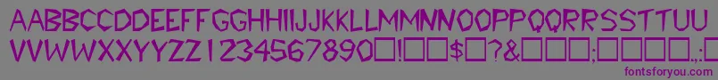 TribaldisplaycapssskRegular Font – Purple Fonts on Gray Background