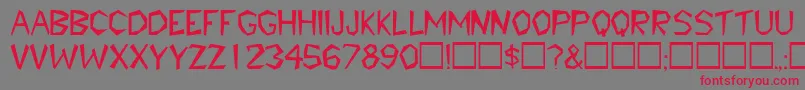 TribaldisplaycapssskRegular Font – Red Fonts on Gray Background