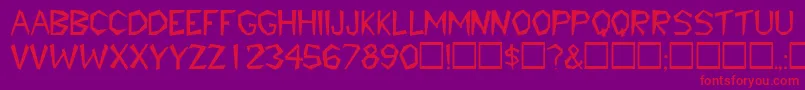 TribaldisplaycapssskRegular Font – Red Fonts on Purple Background