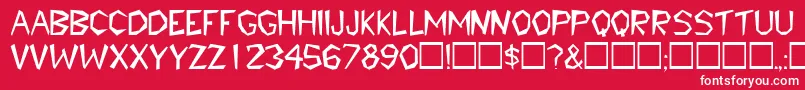 TribaldisplaycapssskRegular Font – White Fonts on Red Background