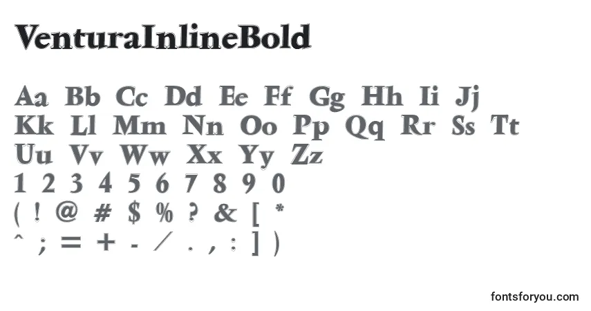 Шрифт VenturaInlineBold – алфавит, цифры, специальные символы