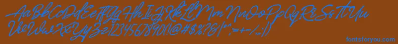 BilleniaStandard Font – Blue Fonts on Brown Background