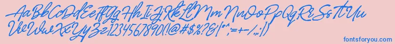 BilleniaStandard-Schriftart – Blaue Schriften auf rosa Hintergrund