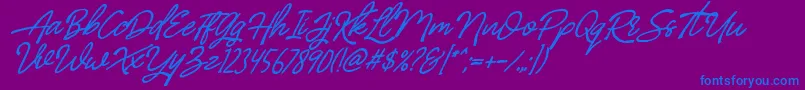 BilleniaStandard-Schriftart – Blaue Schriften auf violettem Hintergrund