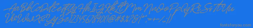 BilleniaStandard-Schriftart – Graue Schriften auf blauem Hintergrund