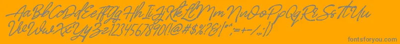 BilleniaStandard-Schriftart – Graue Schriften auf orangefarbenem Hintergrund