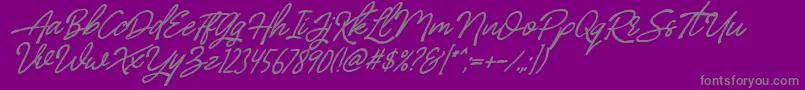 BilleniaStandard-Schriftart – Graue Schriften auf violettem Hintergrund