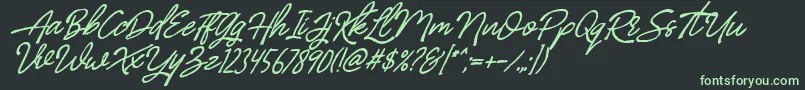 BilleniaStandard Font – Green Fonts on Black Background