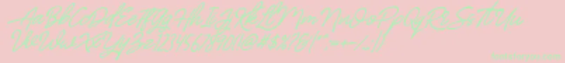 BilleniaStandard Font – Green Fonts on Pink Background