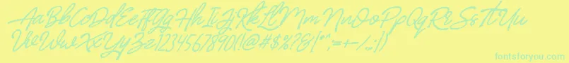 BilleniaStandard Font – Green Fonts on Yellow Background